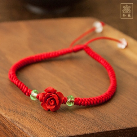 繩編手鍊-硃砂玫瑰